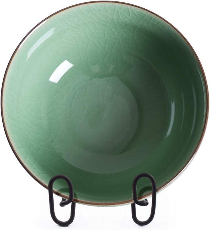 MOCOUM 4 Pack Display Stand Easel Iron Bowl Stands for Display Large Deep Bowls, Platters and Deep Dishes (Black, 7 inch, 4 pack)