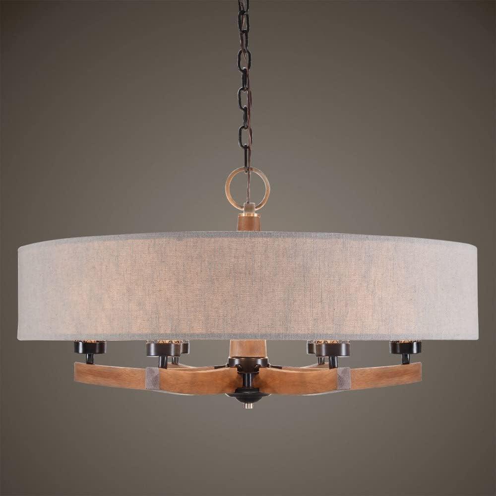 Foundry Select Zuckerman 6 - Light Wood Drum Chandelier