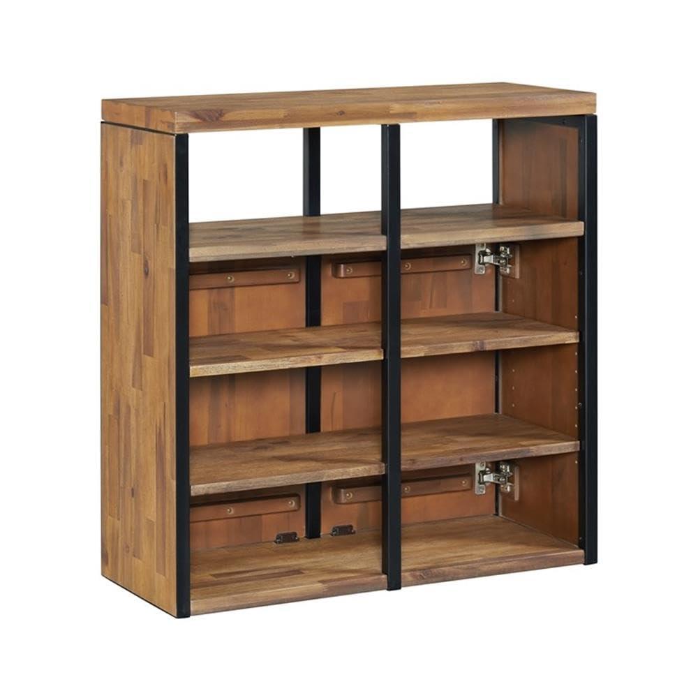 Alaterre Lloyd 31" Wide Rustic Industrial Metal Frame Shoe Storage Cabinet