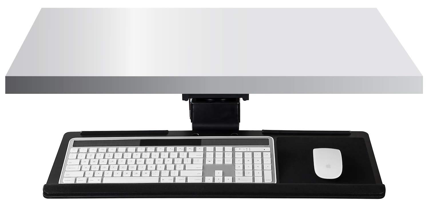 Mount-it Mount-It! Under Desk Keyboard Tray and Mouse Platform with Gel Wrist Pad, 17 inch Space Saving Track