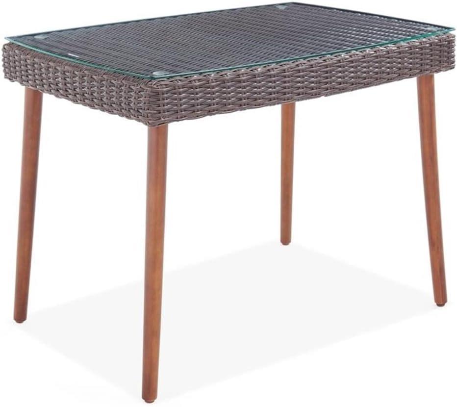 All-Weather Wicker Athens Outdoor Cocktail Table Brown - Alaterre Furniture