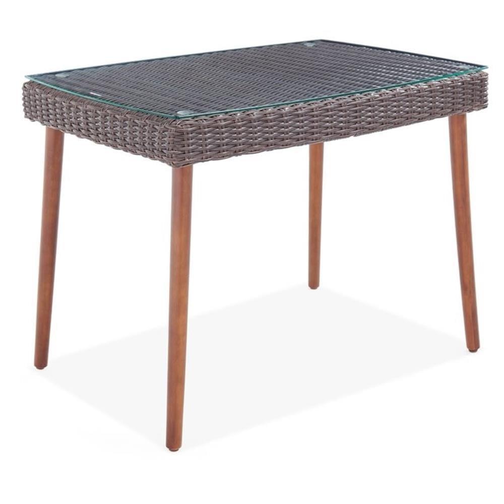All-Weather Wicker Athens Outdoor Cocktail Table Brown - Alaterre Furniture