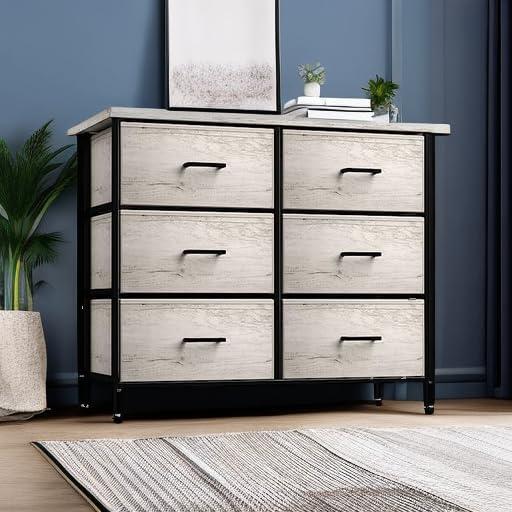 Sorbus Dresser with Fabric Drawers - Wide Chest of Drawers - Great for Bedroom and Living Room Organizing - Collapsible Drawers & Portable TV Stand