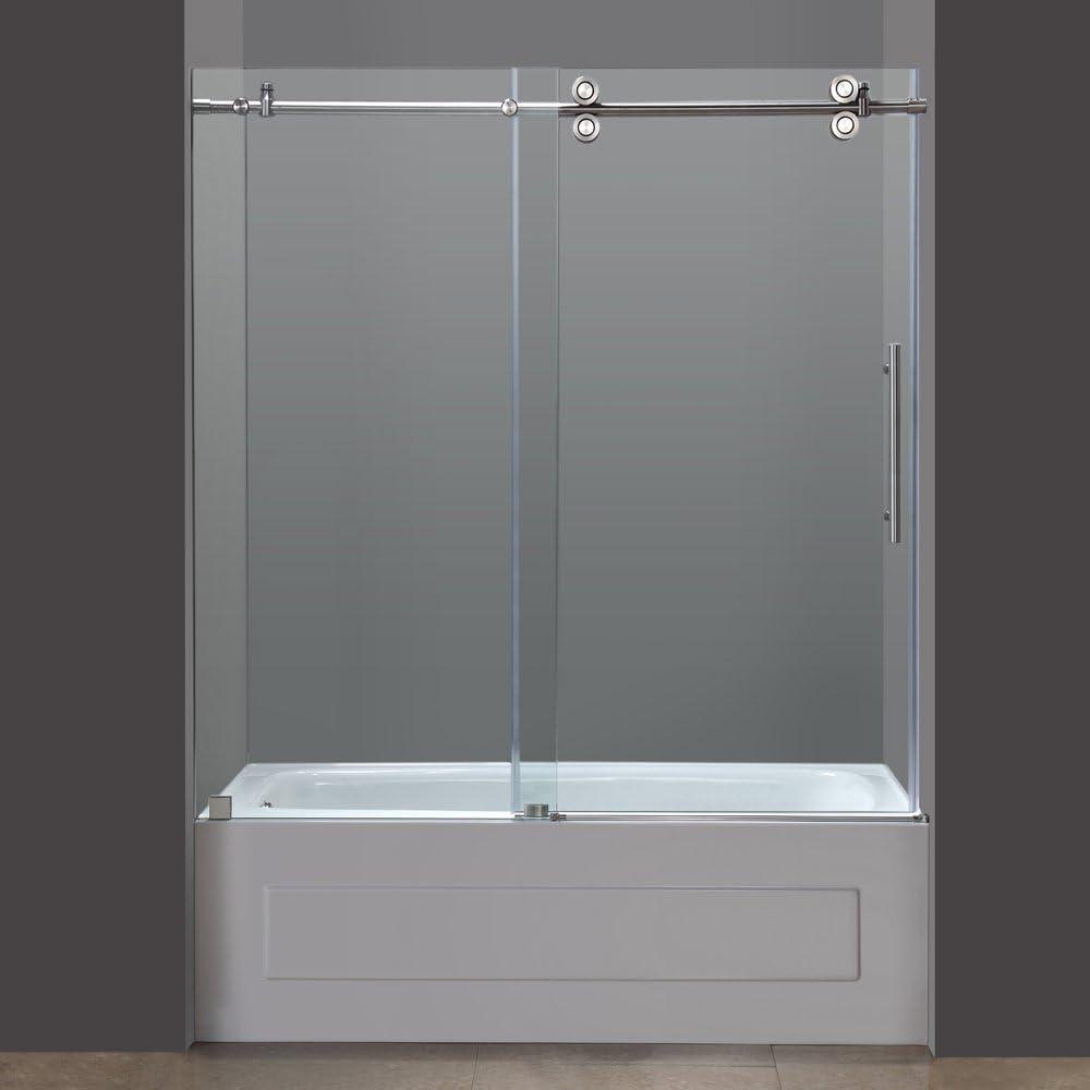 Langham 60" H Single Sliding Frameless Tub Door