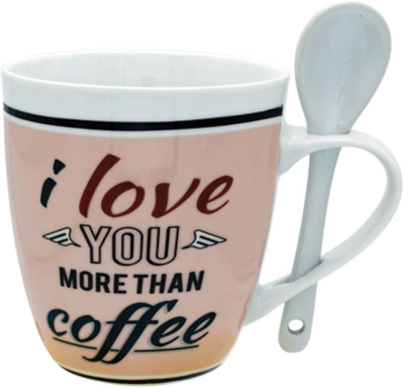 Coffee Mug Set of 4 Nice Mugs Porcelain 10 oz Unique White Tea Cups for Home, Office Breakroom - A Great Marriage or Friends Gift Boxed Set, Secret Santa