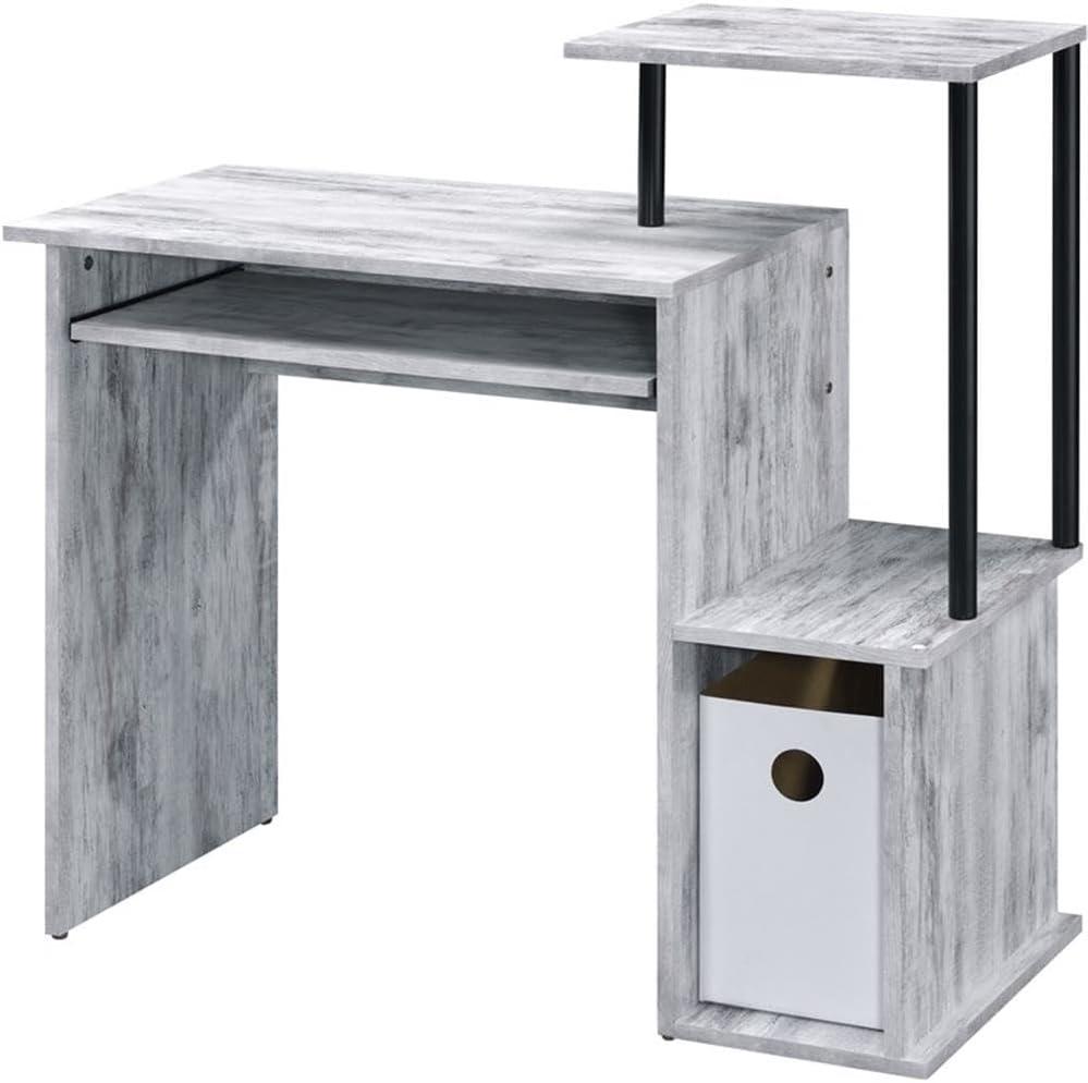 ACME Lyphre Computer Desk in Antique White and Black