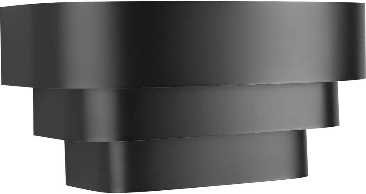 Progress Lighting, Tri-Band Louver, 1-Light Wall Sconce, Matte Black, Metal Shade, Steel, 7" W x 7" H x 14" L, 100W MED, BL