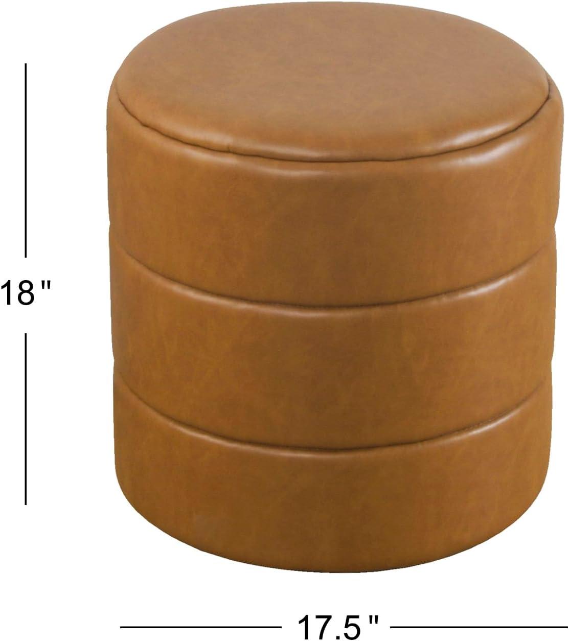 Round Upholstered Ottoman - HomePop