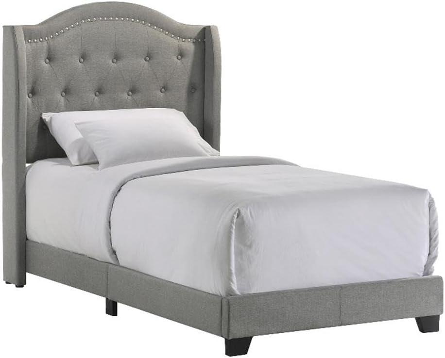 Intercon Furniture Rhyan Modern Fabric Twin Upholstered Bed in Rhyan Smoke Gray