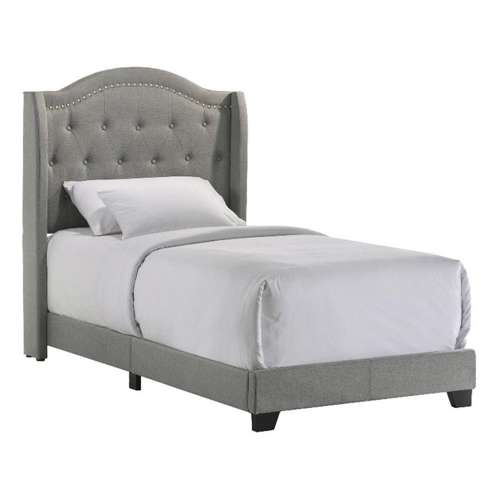 Intercon Furniture Rhyan Modern Fabric Twin Upholstered Bed in Rhyan Smoke Gray