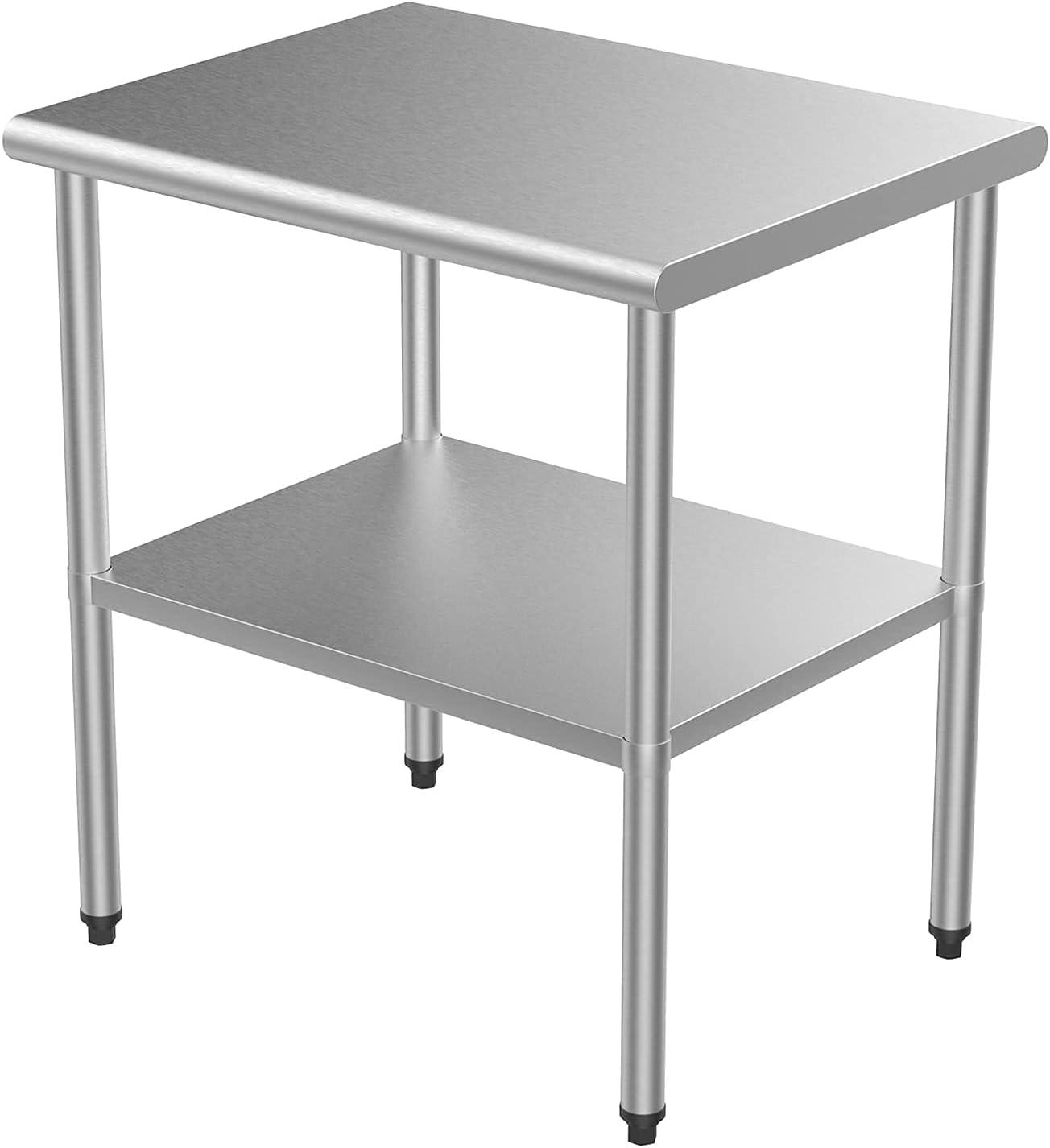 30'' x 24'' Stainless Steel Kitchen Work Table with Adjustable Undershelf