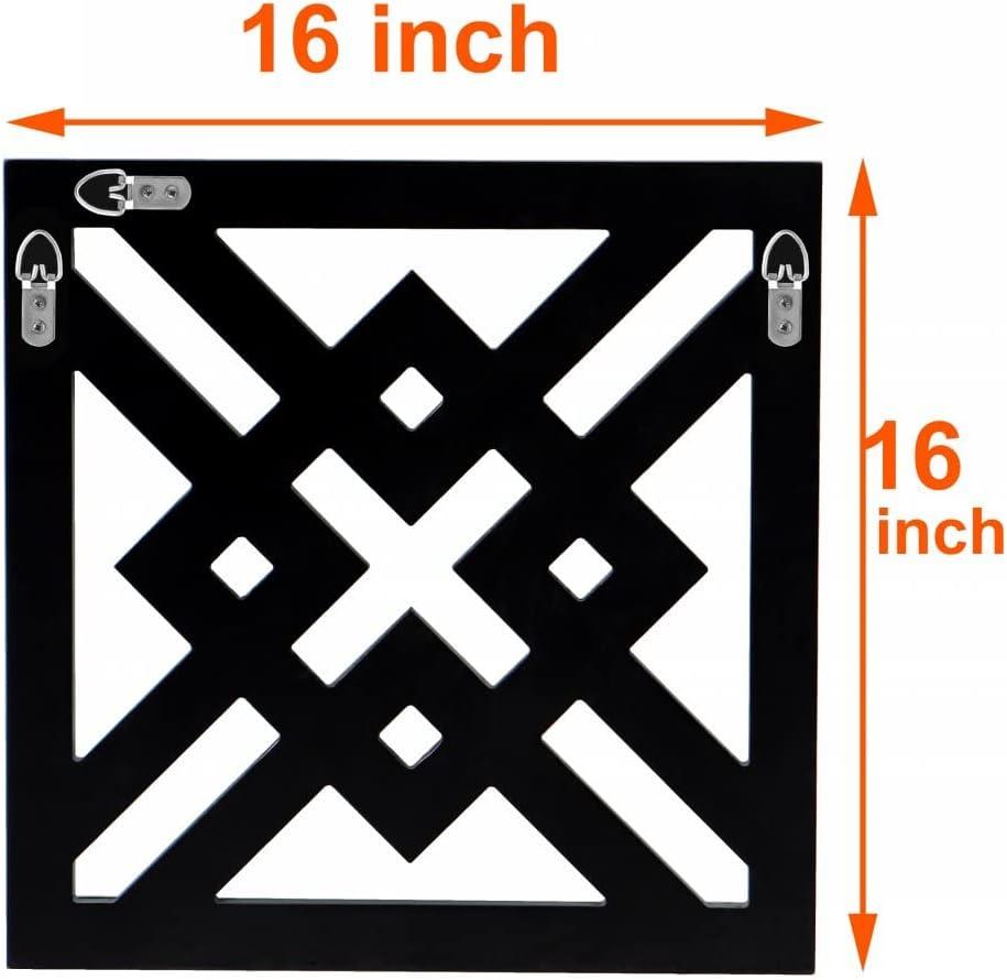 Silver Mirrored Wall Decor 16x16" Modern Fashion DIY Wall-Mounted Mirror X Design Gorgeous Glam Accent Vintage Chic for Room and Home