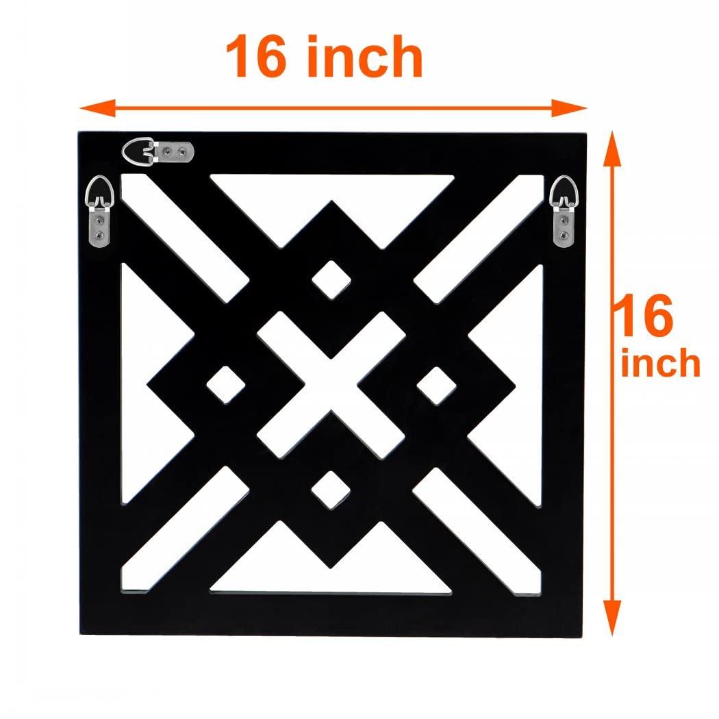 Silver Mirrored Wall Decor 16x16" Modern Fashion DIY Wall-Mounted Mirror X Design Gorgeous Glam Accent Vintage Chic for Room and Home