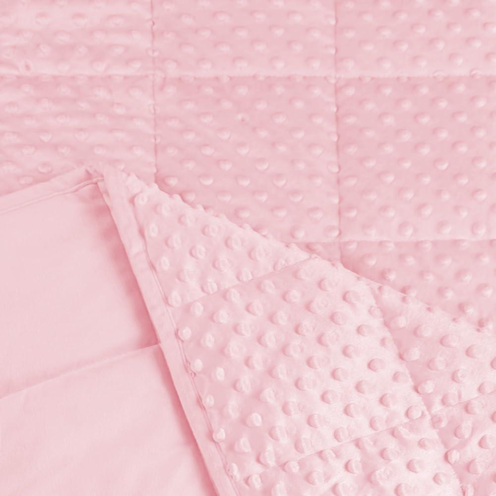 ALANSMA Weighted Blanket for All Season, Luxury Velvet, Warm and Cool, Adult Kids Reversible 15Lb Weighted Blanket, Enjoy Sleeping Anywhere(Pink,60"x80" 15lbs)