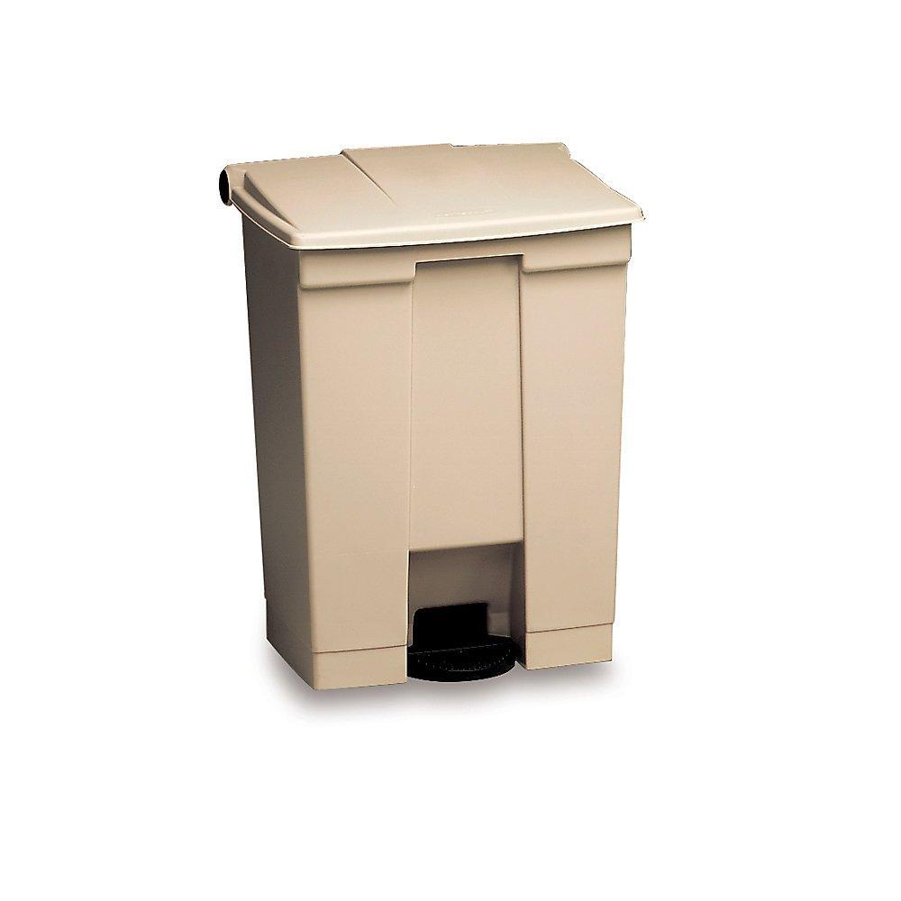 Rubbermaid Commercial Indoor Utility Step-On Waste Container, 12 gal, Plastic, Beige