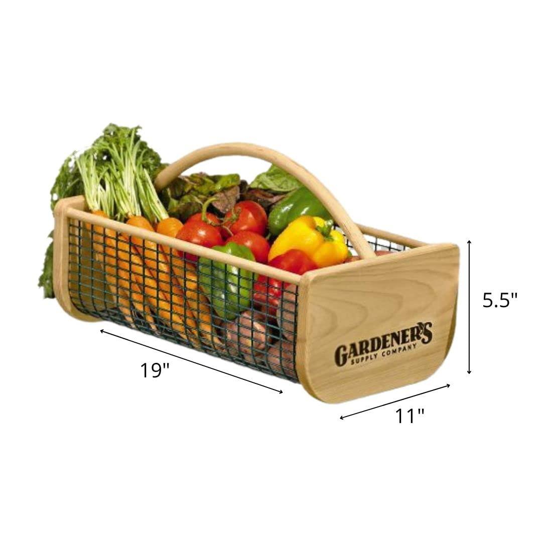 Gardeners Supply Company Garden Hod Harvest Basket | Versatile Gardening Fruits & Vegetables Gathering Basket | Natural Smooth Pine - Maple Frame &