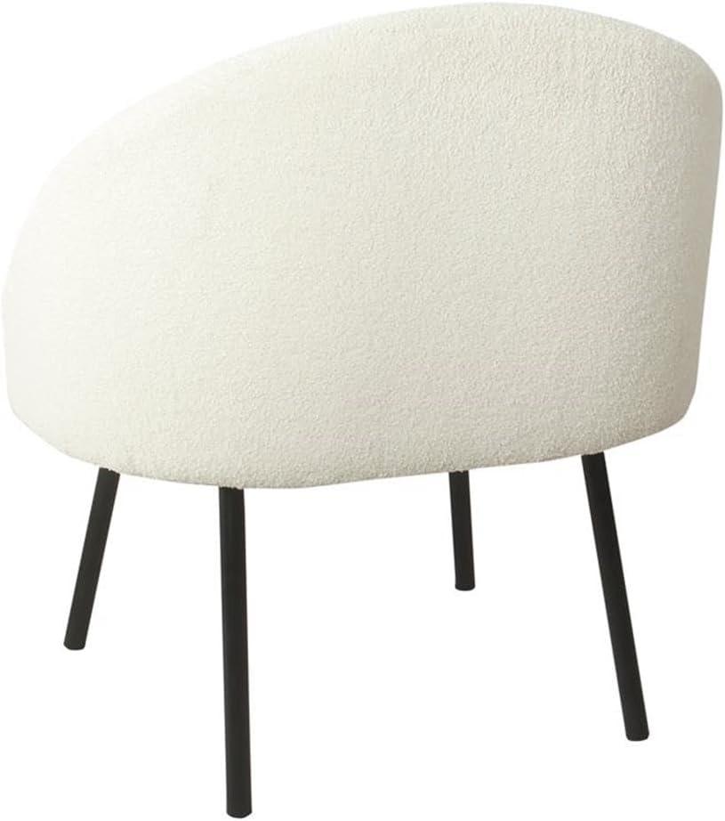 Modern Faux Shearling Accent Chair Cream - HomePop