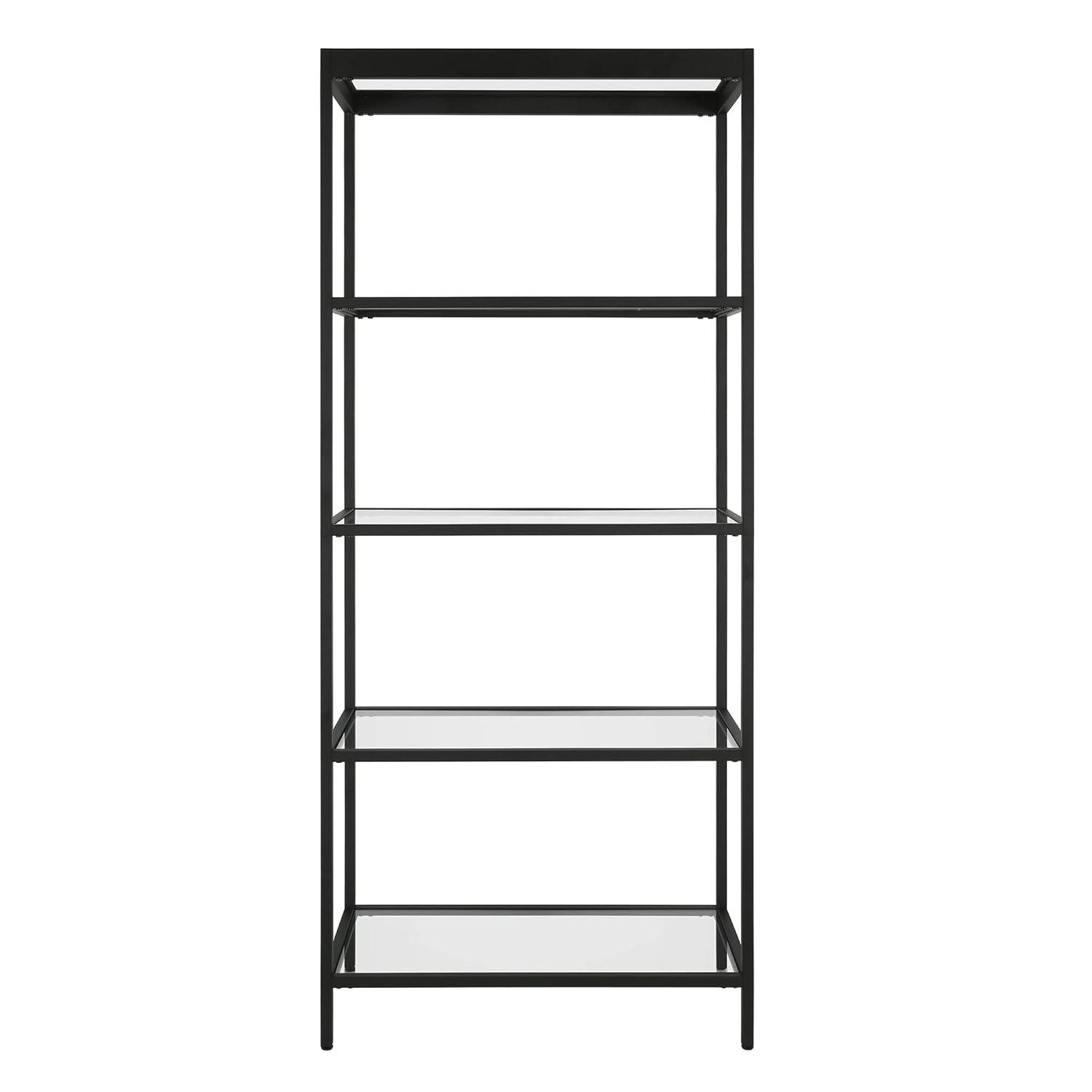Evelyn&Zoe Alexis 30" Wide Rectangular Bookcase, Blackened Bronze