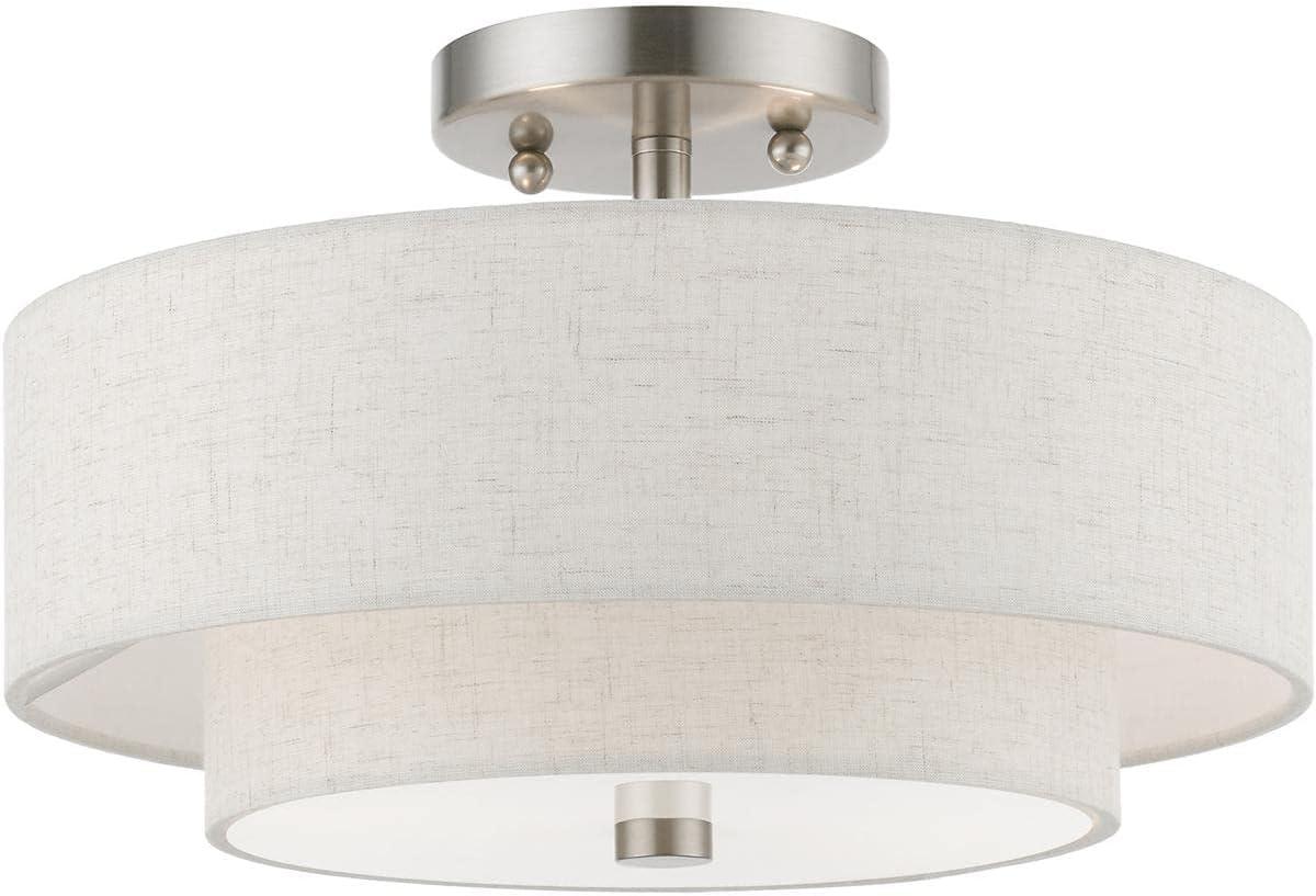 Livex Lighting Meridian 2 - Light Semi-Flush Mount in  Brushed Nickel