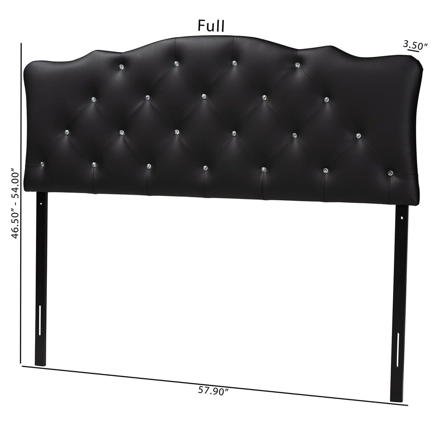 Full Rita Modern Fabric Upholstered Scalloped Headboard - Baxton Studio: Contemporary Design, Adjustable