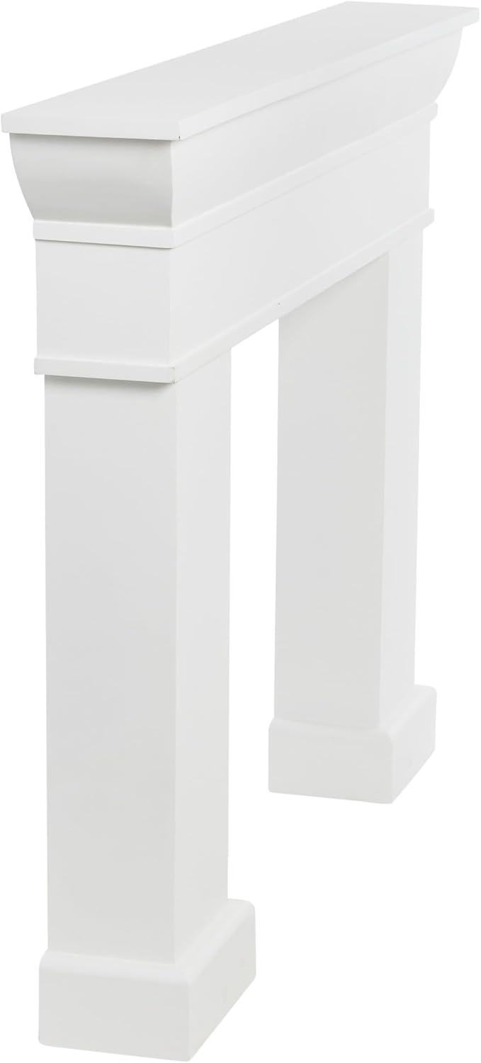 Storied Home Monolith Decorative Fireplace Mantel White: Fir Wood & MDF, Wall Mount, 49.625"H