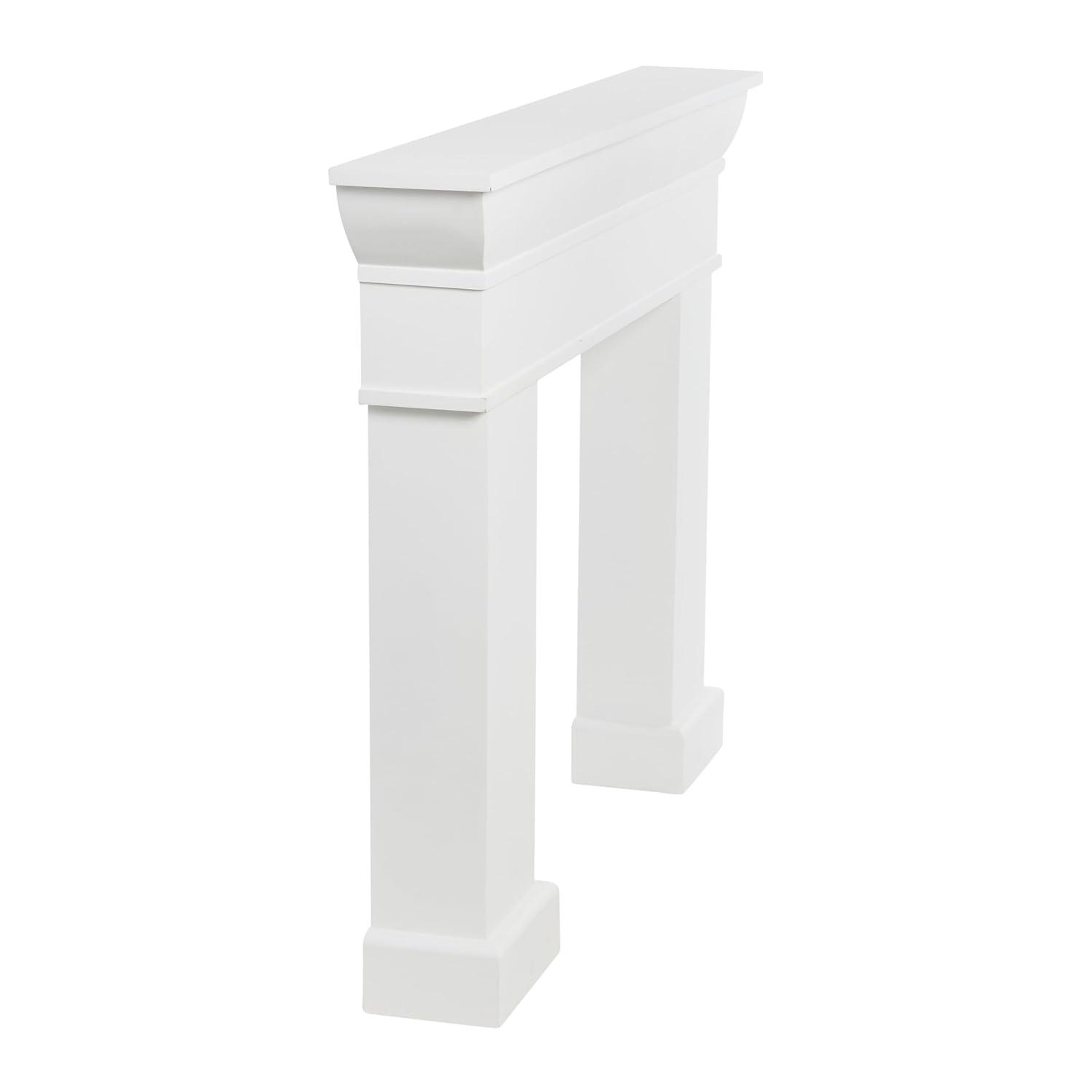 Storied Home Monolith Decorative Fireplace Mantel White: Fir Wood & MDF, Wall Mount, 49.625"H
