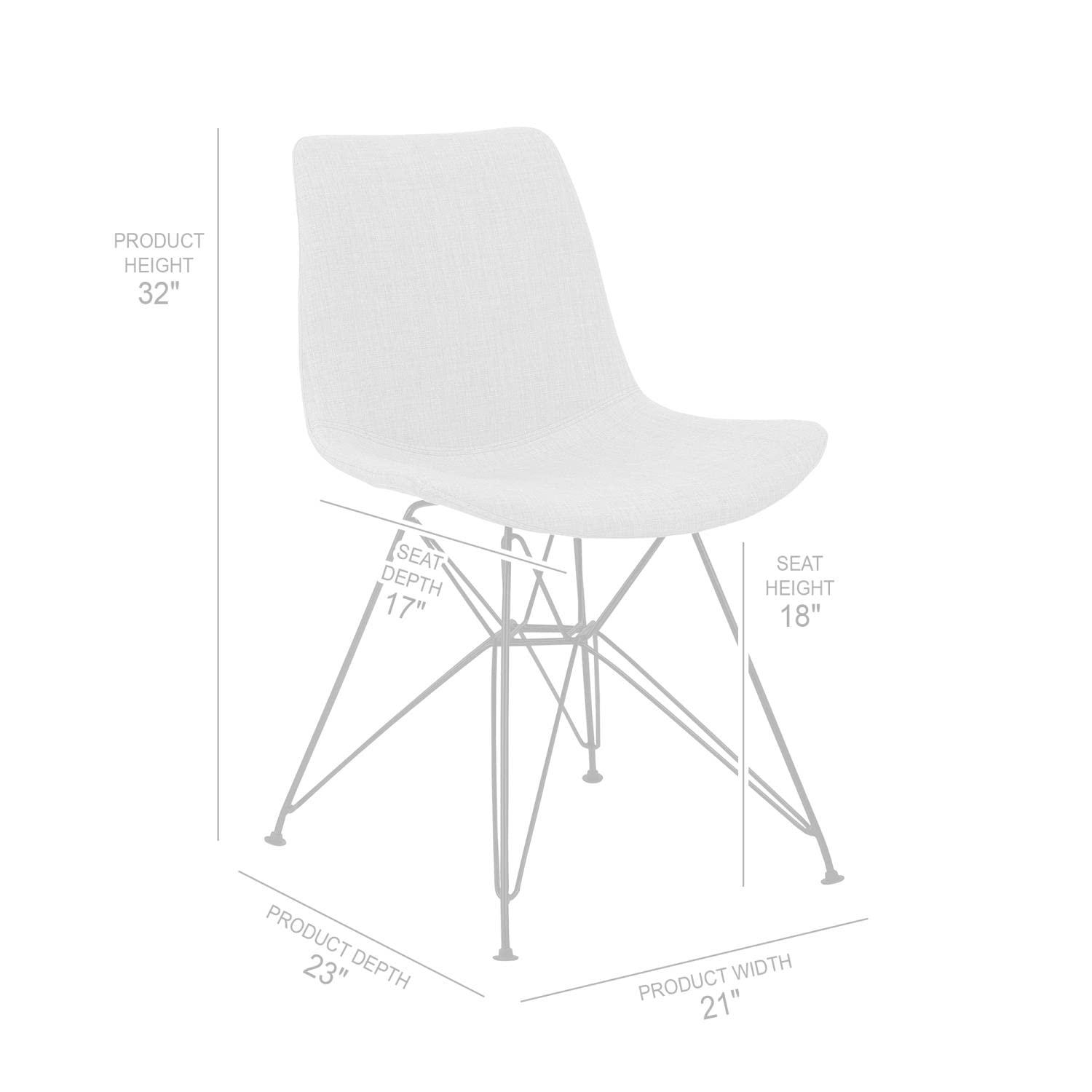 Armen Living Palmetto Modern Metal Dining Side Chair in Black