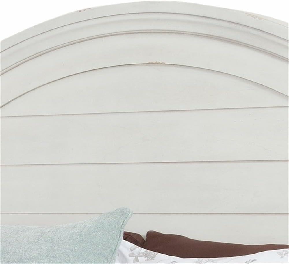 American Woodcrafters Stonebrook Antique White Wood King Panel Bed