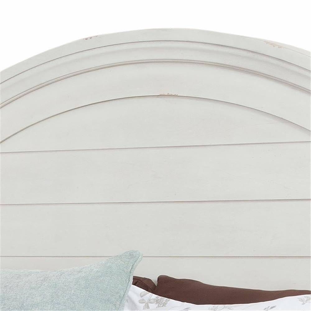 American Woodcrafters Stonebrook Antique White Wood King Panel Bed