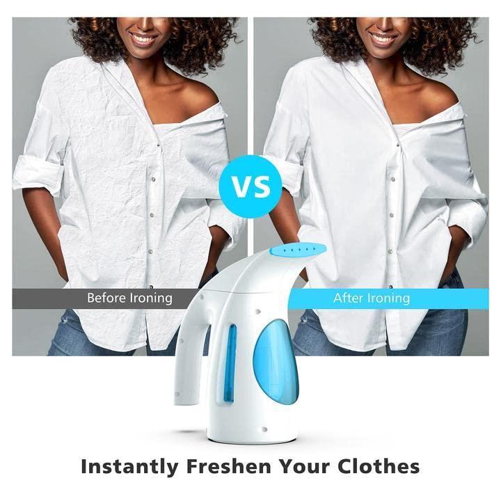 HiLIFE Steamer for Clothes, Portable Handheld Design, 240ml Big Capacity, 700W, Strong Penetrating Steam, Removes Wrinkle, for Home, Office and Travel(ONLY FOR 120V)(Maya Blue)