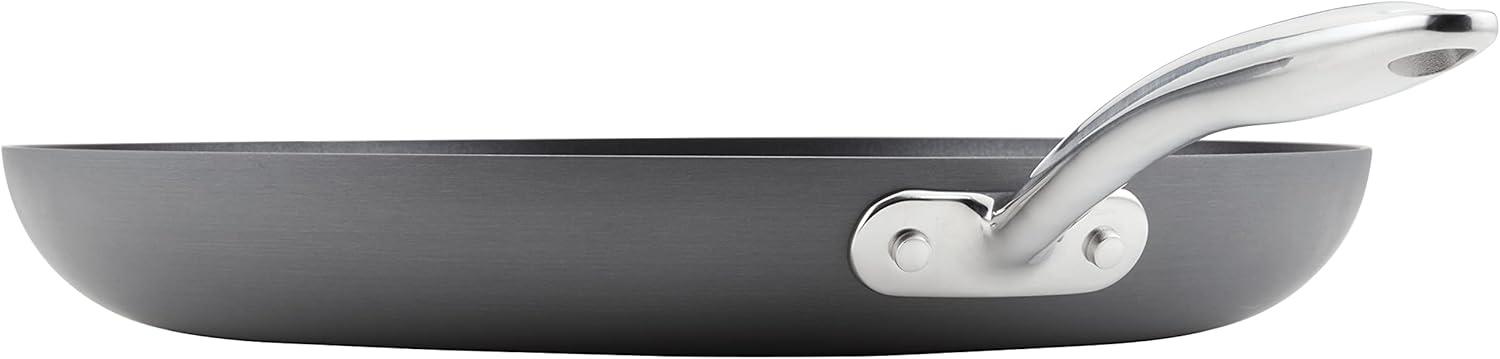 Rachael Ray Hard Anodized 14 inch Nonstick Frying Pan with Helper Handle, Gray