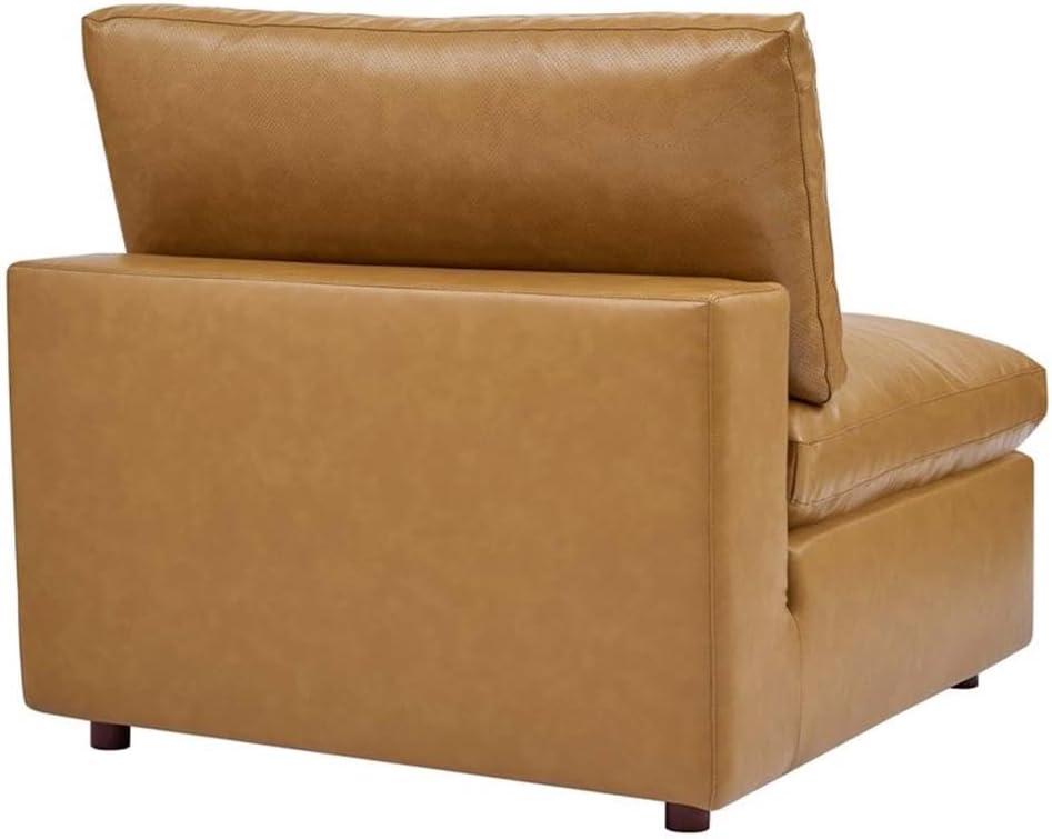 Modway Commix Down Filled Overstuffed Vegan Leather 4-Seater Sofa