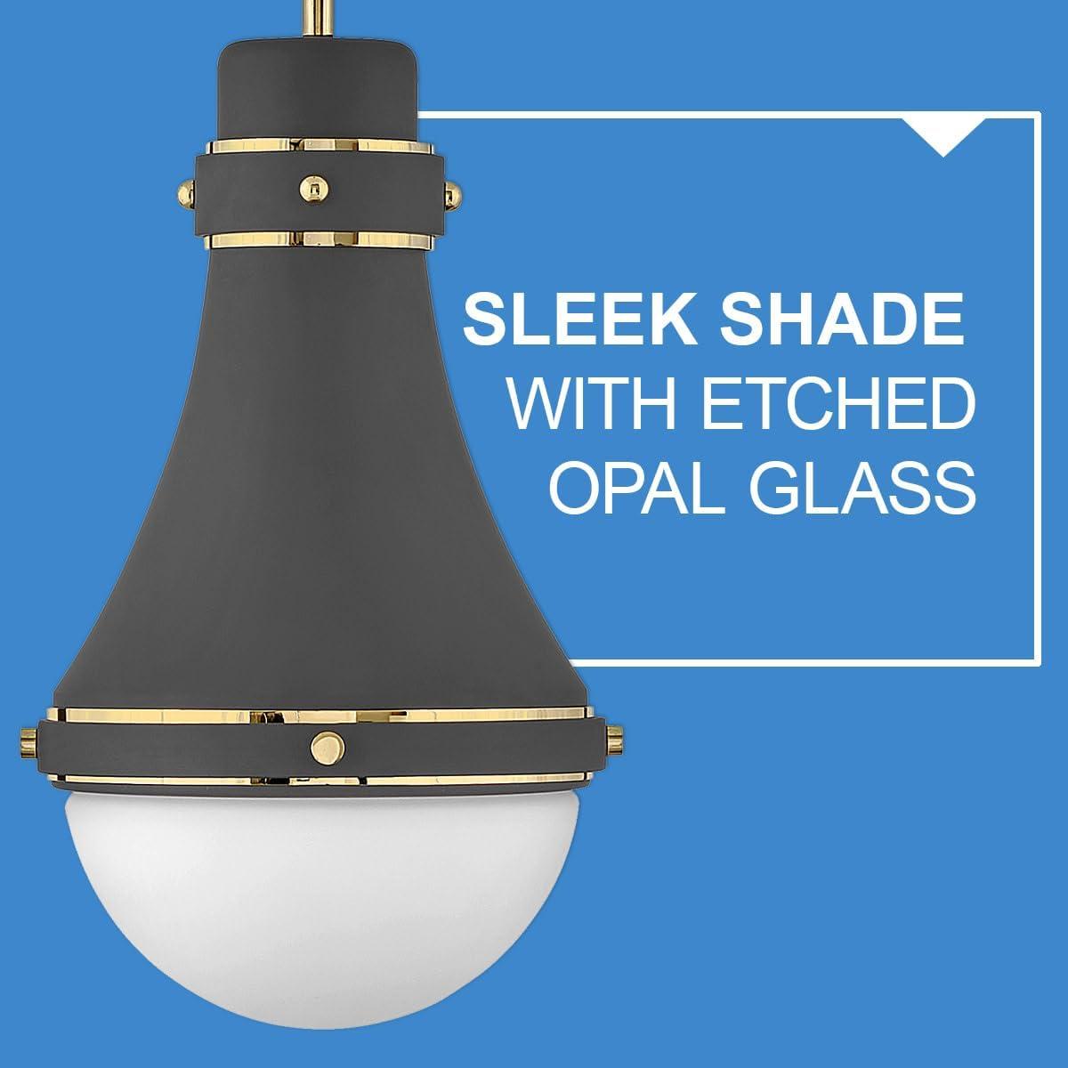 Oliver Single Light Teardrop Pendant with Etched Opal Glass Shade