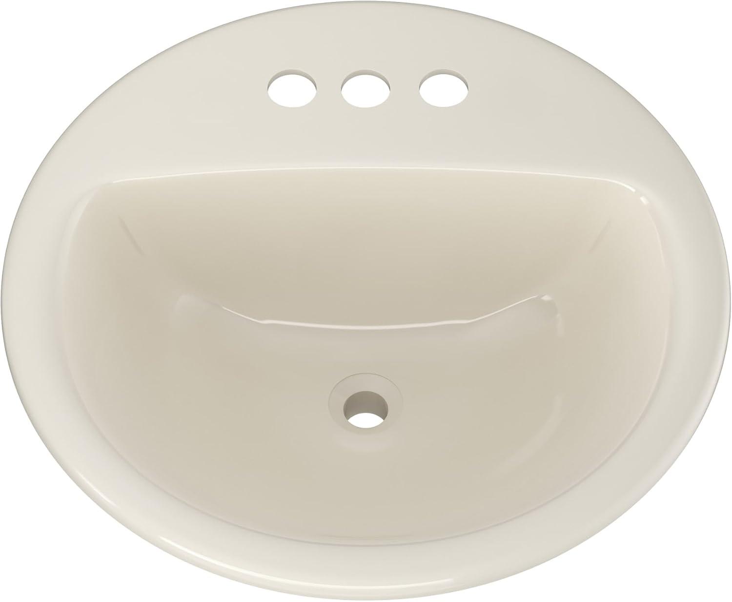 Proflo 19'' Vitreous China Circular Bathroom Sink with Overflow