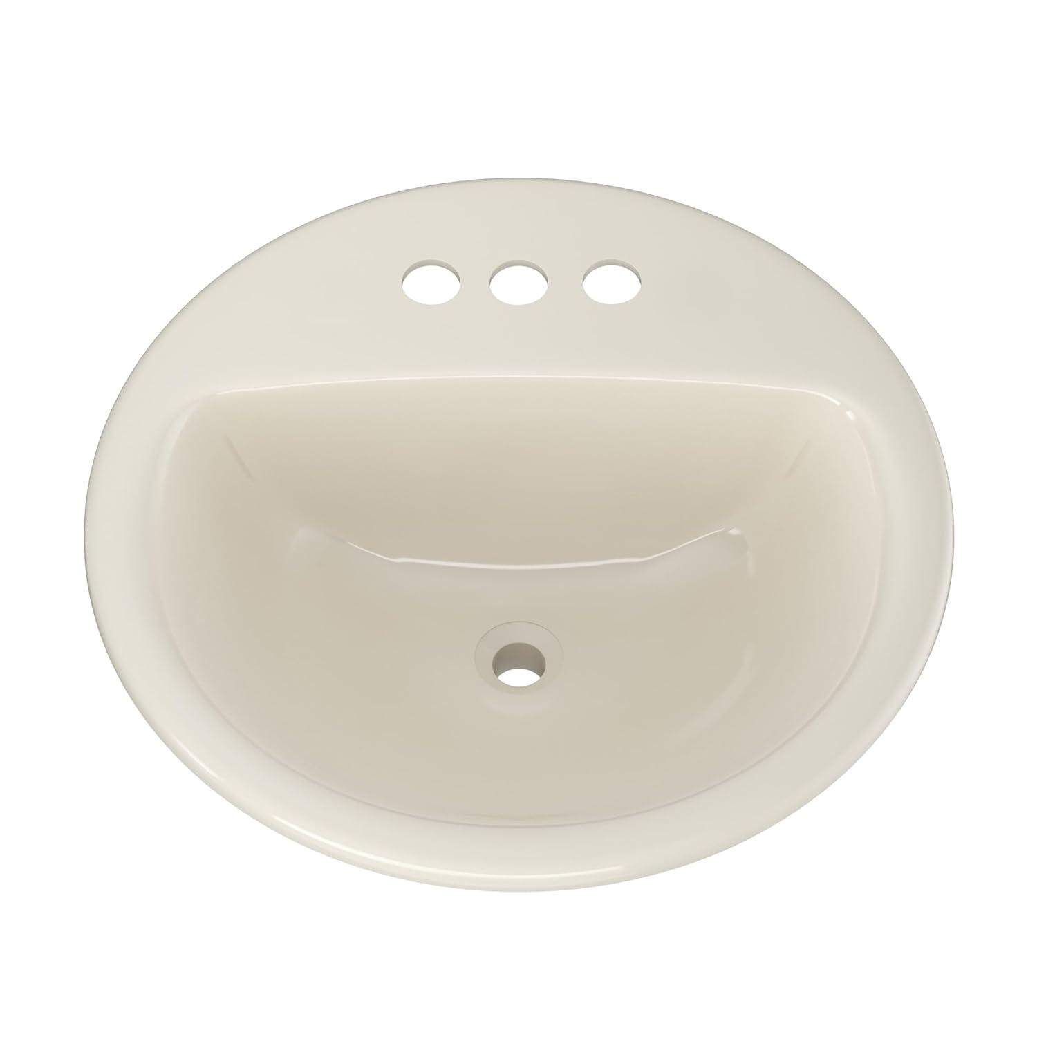 Proflo 19'' Vitreous China Circular Bathroom Sink with Overflow