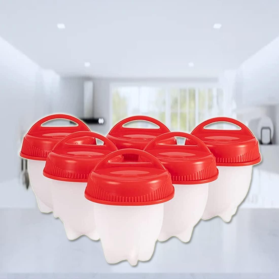 6pcs Silicone Egg Cooker, Egg Boiler, Hard Boiled Egg Maker, Egg Steamer, Egg Poacher, Shellless Egg Cooking Cup, Egg Stealer, Kitchen Gadgets, Baking Tools