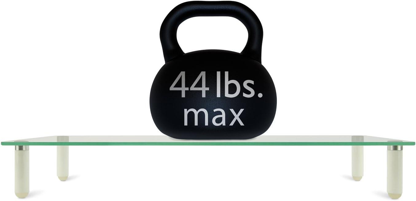 Mount-it Mount-It! Glass Desktop Monitor Stand Riser, 22 Inches Wide Clear Tempered Glass Hold Up to 44 Lbs.