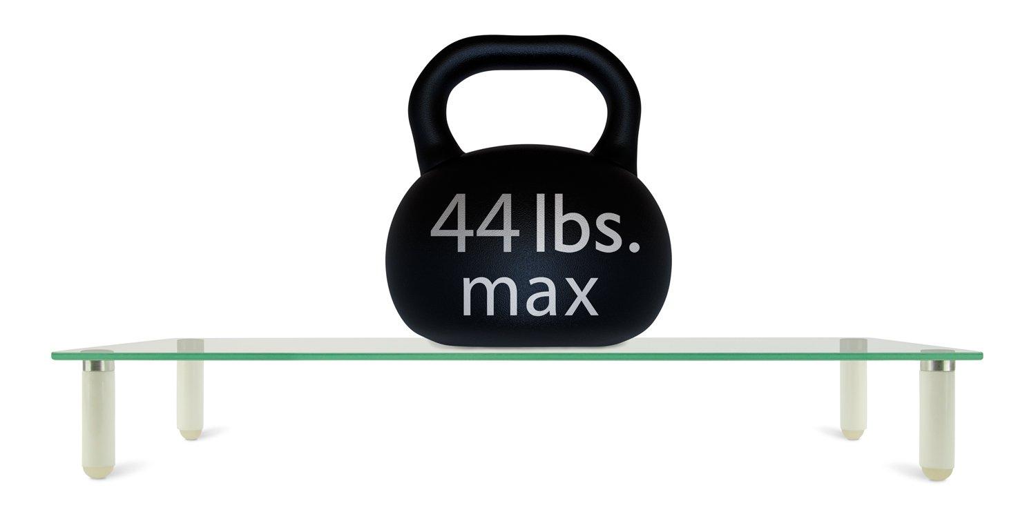 Mount-it Mount-It! Glass Desktop Monitor Stand Riser, 22 Inches Wide Clear Tempered Glass Hold Up to 44 Lbs.