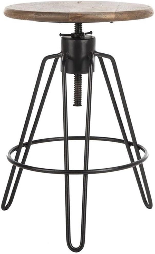 Kai Adjustable Swivel Counter Stool - BST3700 - Natural Honey/Black - Safavieh