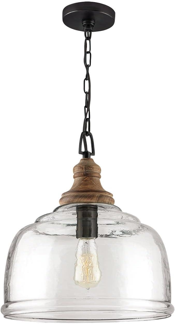 14 Inch 1 Light Pendant In Urban/Industrial Style 14 High By 15.5 Wide-Grey Wash/Iron Silk Finish    -Traditional Installation Capital Lighting
