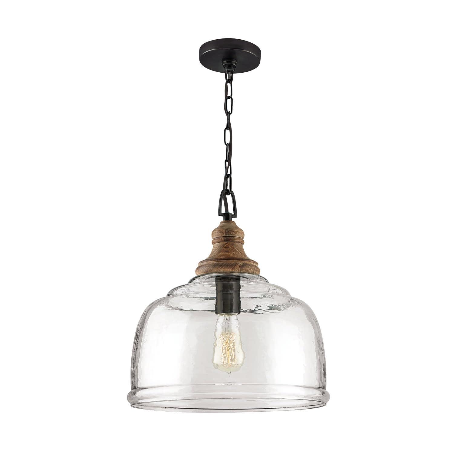 14 Inch 1 Light Pendant In Urban/Industrial Style 14 High By 15.5 Wide-Grey Wash/Iron Silk Finish    -Traditional Installation Capital Lighting