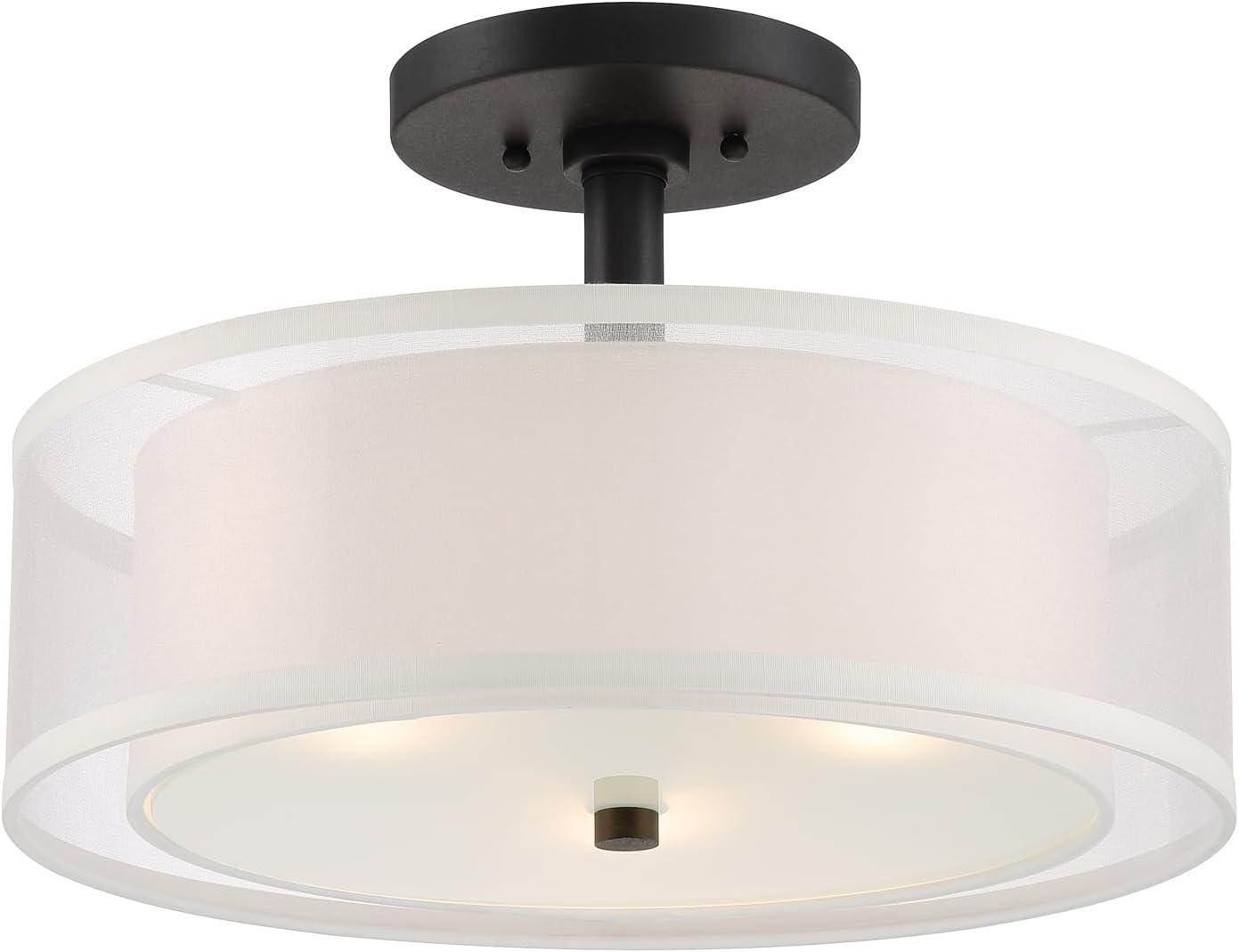 XylehR Semi Flush Mount Ceiling Light 4107-84, Parsons Studio Lighting Fixture, 3 Light,