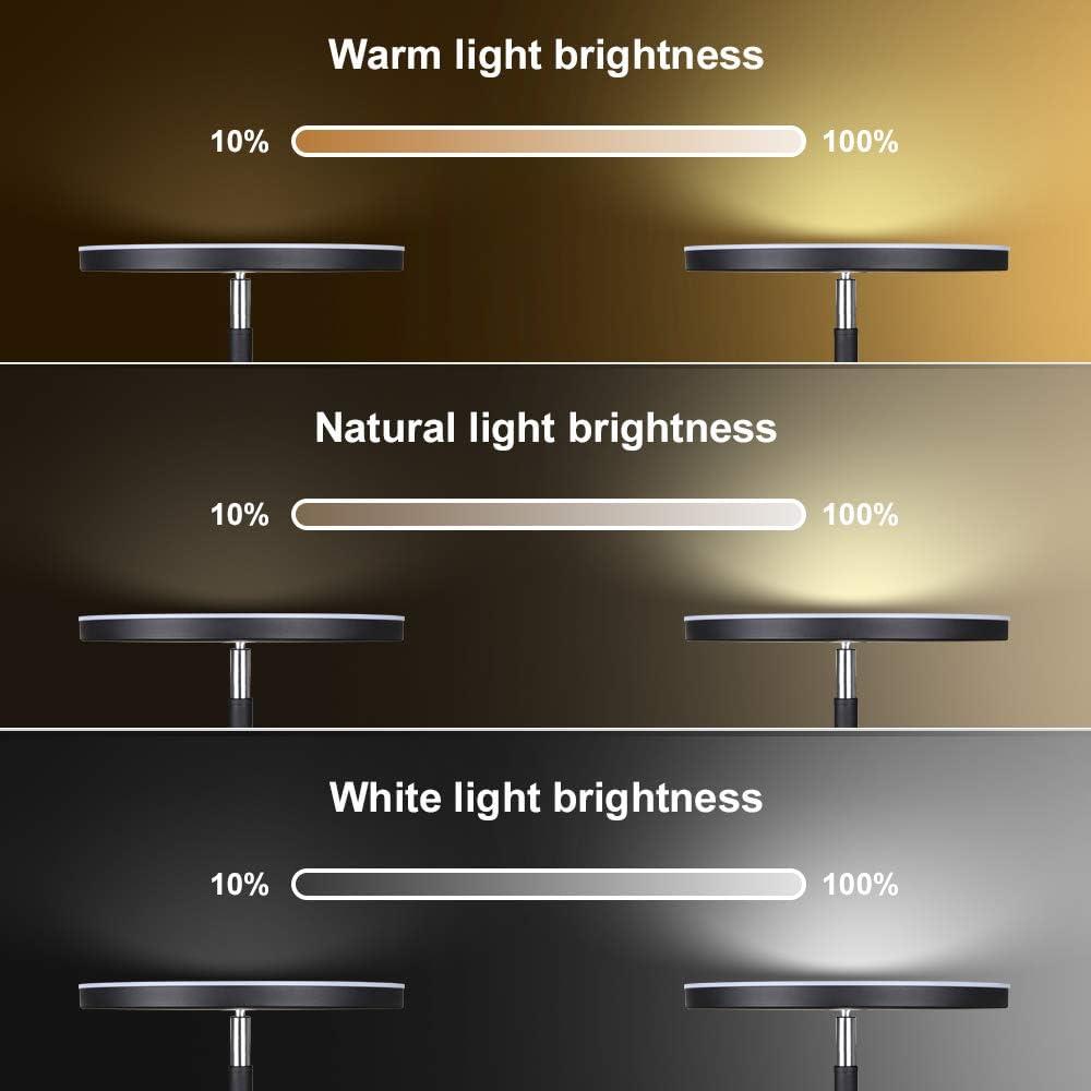 Floor Lamp - Dimunt LED Floor Lamps for Living Room Bright Lighting, 27W/2000LM Main Light and 7W/350LM Side Reading Lamp, Adjustable 3 Colors 3000K/4500K/6000K Tall Lamp with Remote & Touch