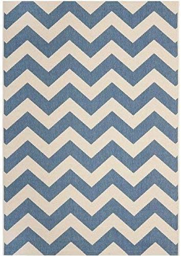 Safavieh Courtyard Bailey Chevron Indoor/Outdoor Area Rug, 9' x 12', Blue/Beige