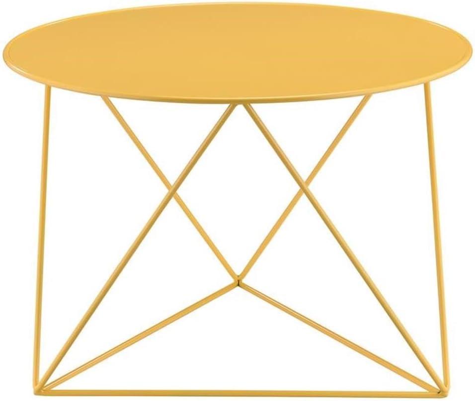 Epidia Accent Table Yellow - Acme Furniture: Modern Geometric Metal Base, 17" High