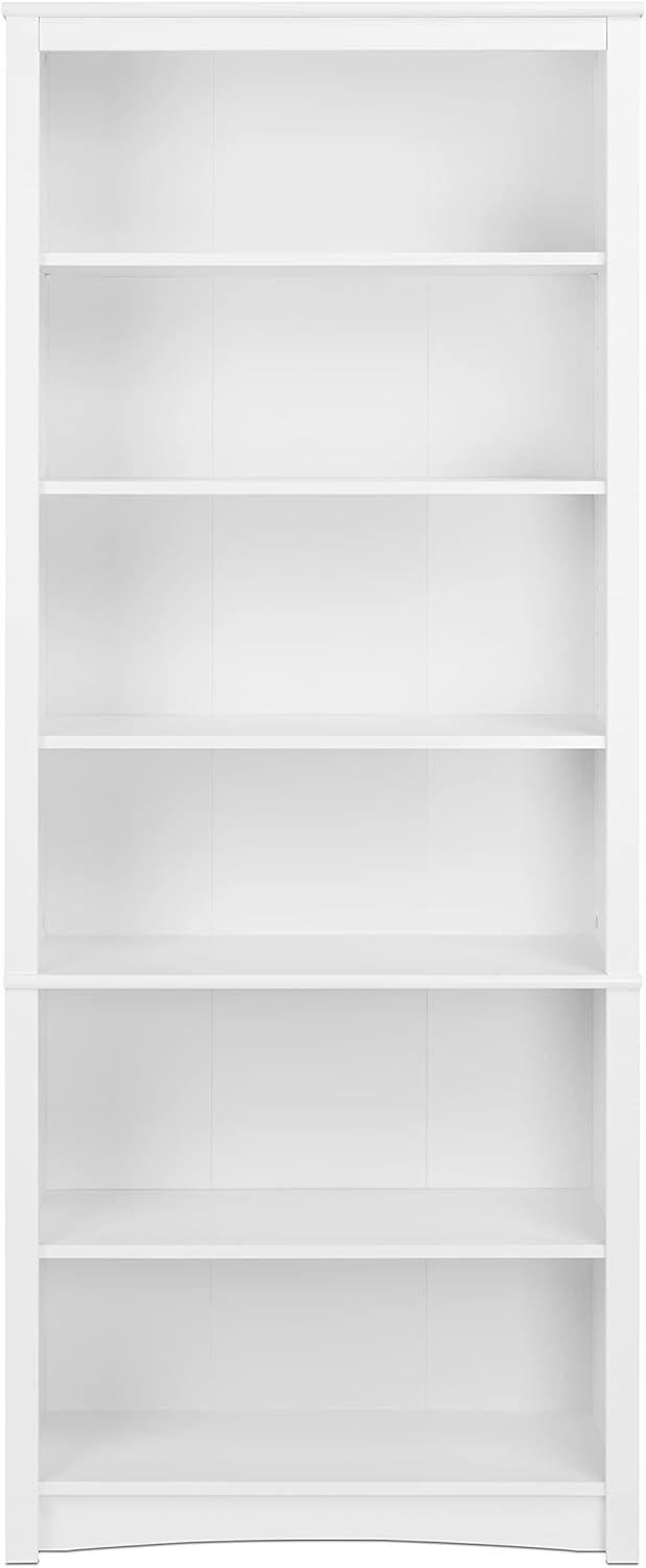 Prepac Home Office 6-Shelf White Engineered Wood Standard Bookcase