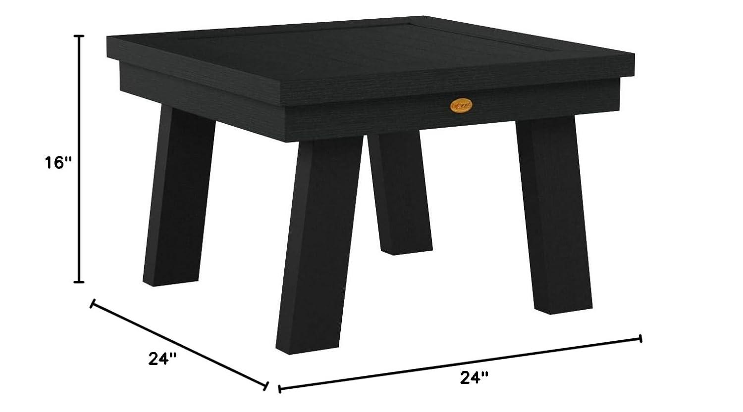 Adirondack Side Table Black - Highwood: Weather-Resistant Poly Lumber, 12-Year Warranty, Stainless Steel Hardware