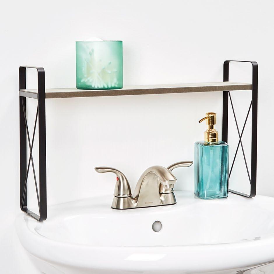 The Lakeside Collection Farmhouse Bathroom Collection - Over the Sink Shelf Gray