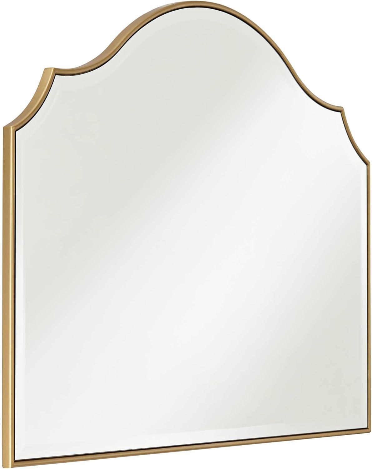 Noble Park Vinyard Arch Top Vanity Decorative Wall Mirror Vintage Beveled Glass Gold Frame 38" Wide for Bathroom Bedroom Home