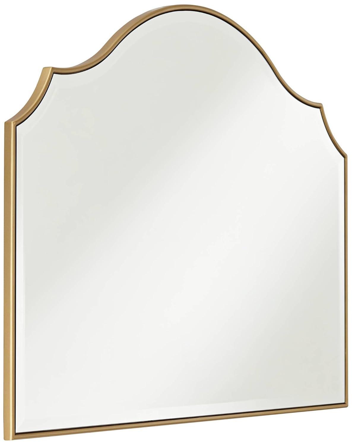 Noble Park Vinyard Arch Top Vanity Decorative Wall Mirror Vintage Beveled Glass Gold Frame 38" Wide for Bathroom Bedroom Home